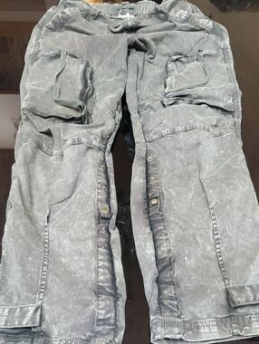 Free People Washed Dk Green Cargo Pants In Size Small Reg